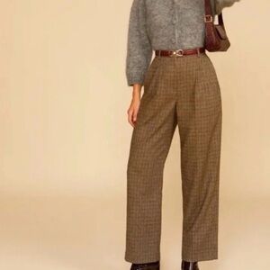 Rouje Brown Checkered Trousers